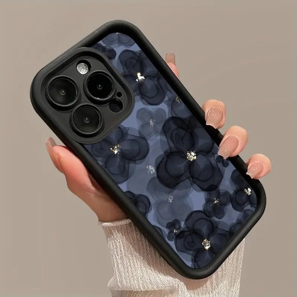 Apple iPhone 16 Pro Max Elegant Black Floral Protection phone case - Picture 2 of 4